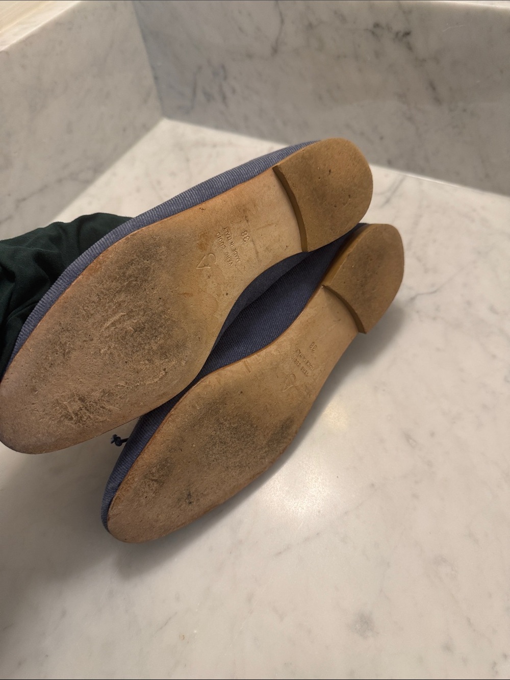 A. Soliani Como Dark Denim Ballet Flats – Size 38 - Picture 4 of 6